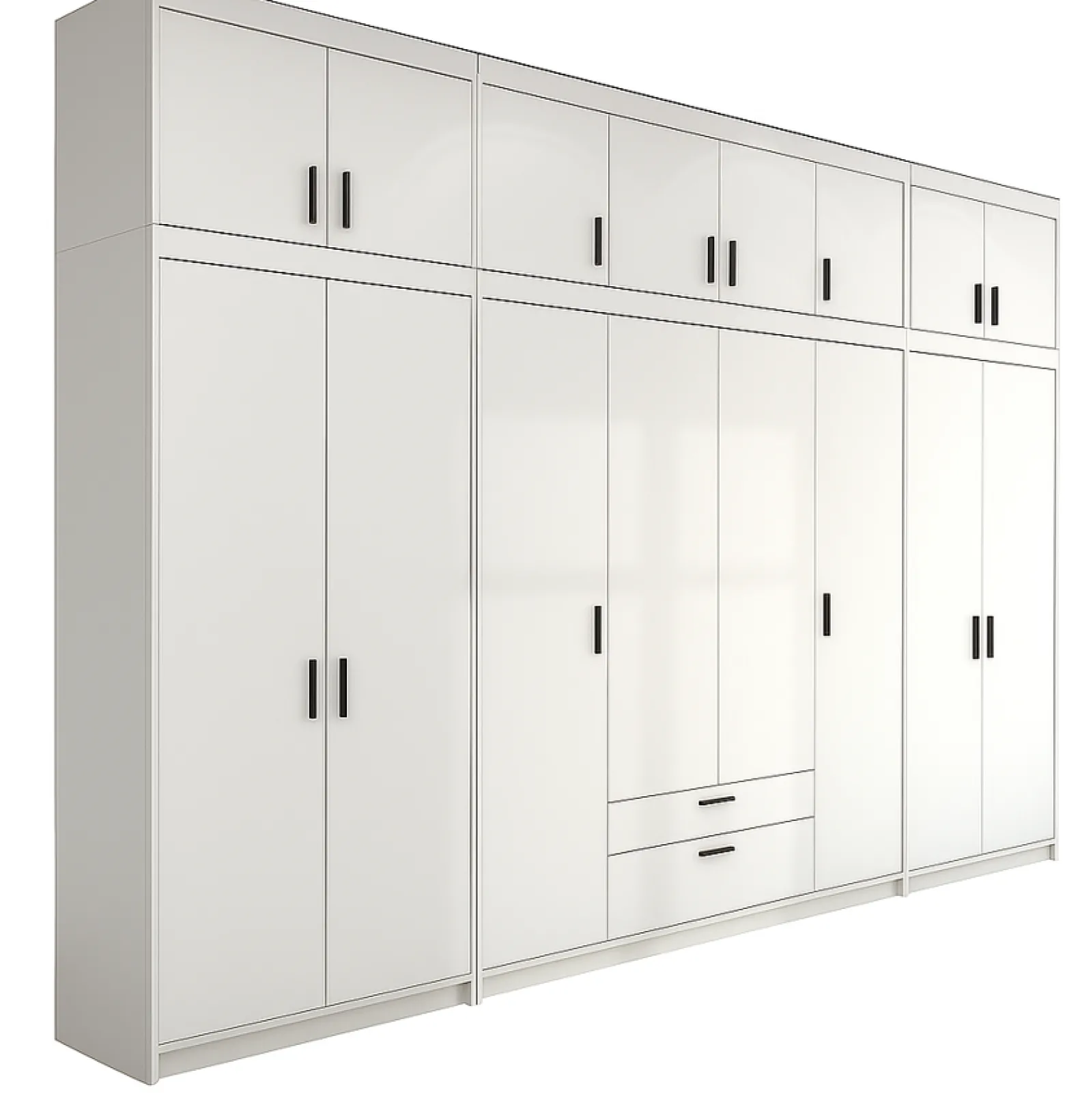 Biała Duża Szafa Garderoba 400cm Nadstawki Modułowa 3 kolory lp
