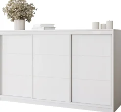 Biała komoda przesuwna z szufladami 160 cm VITA