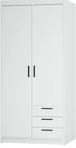 Biała szafa dwudrzwiowa 90 cm KUBA
