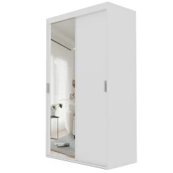 Biała szafa przesuwna z lustrem PEDRI 120 cm