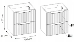 BIAŁA szafka łazienkowa z blatem 50 cm NOVA WHITE 82-50 z szufladami