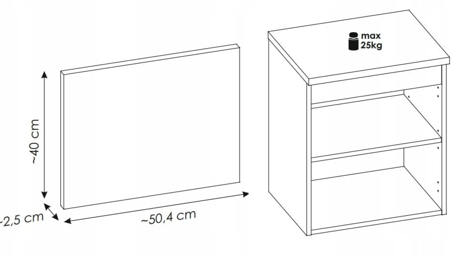 BIAŁA szafka łazienkowa z blatem 50 cm NOVA WHITE 82-50 z szufladami