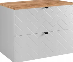 BIAŁA Szafka Pod Umywalkę 80 cm Blat WOTAN Wisząca MADIS