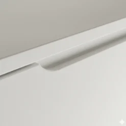Biała Szafka pod Umywalkę z Blatem 80cm Zaokrąglone Boki i Blat Oval