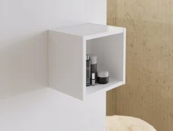 BIAŁY regał łazienkowy górny 27 cm Qubik NOVA WHITE 83-27-Q