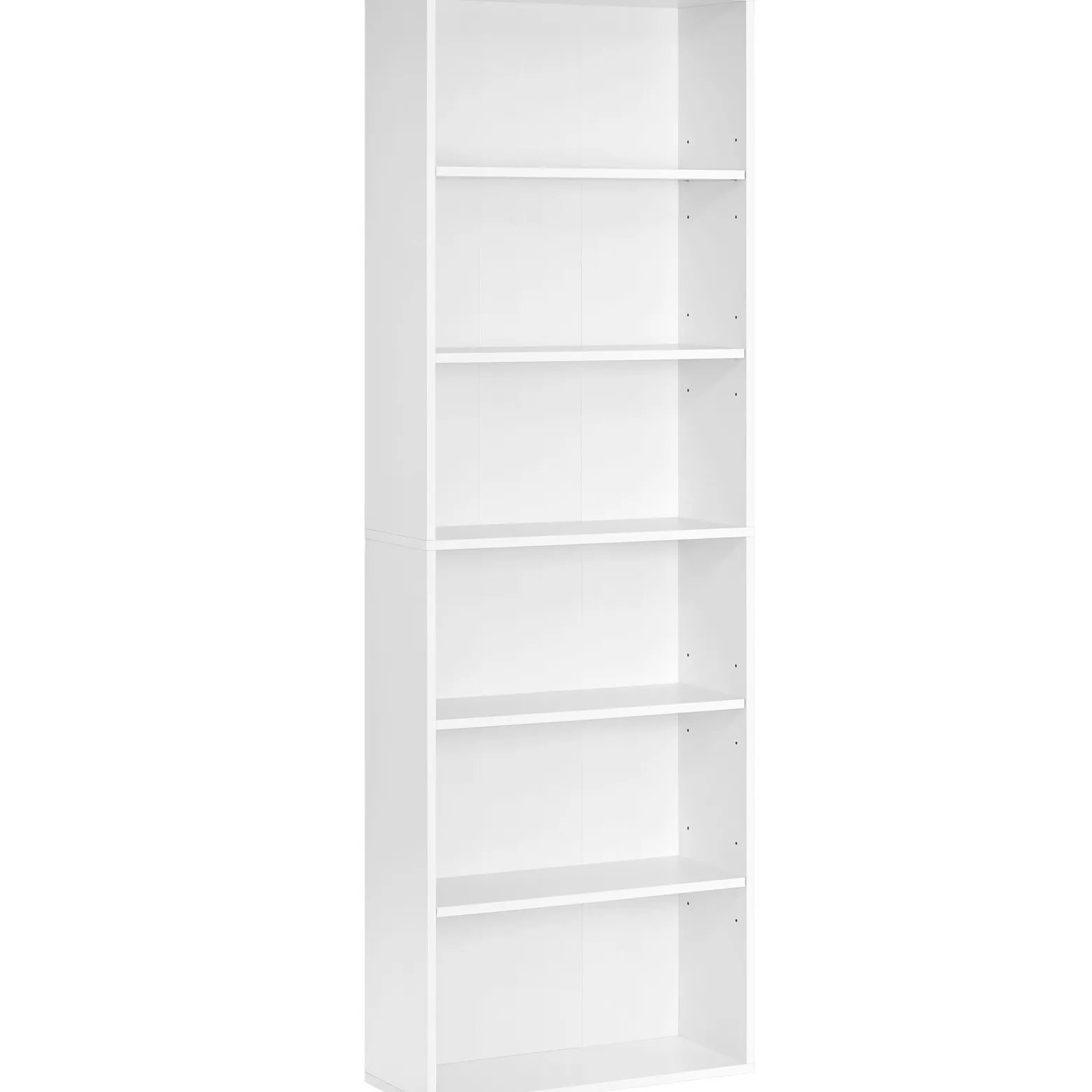 Biały regał na książki 6 półek 178 5 cm 60x24 cm regulowane półki matowy