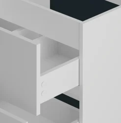 Biały Zestaw do Łazienki 80cm Szafka Regał Blat Pile