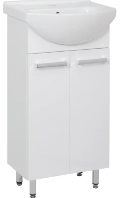 Biały Zestaw do Łazienki Stojący 45cm 5 Elementów