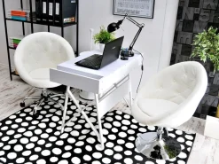 Biały Fotel Lounge 3 Z Ekoskóry Do Biura I Salonu