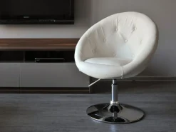 Biały Fotel Lounge 3 Z Ekoskóry Do Biura I Salonu
