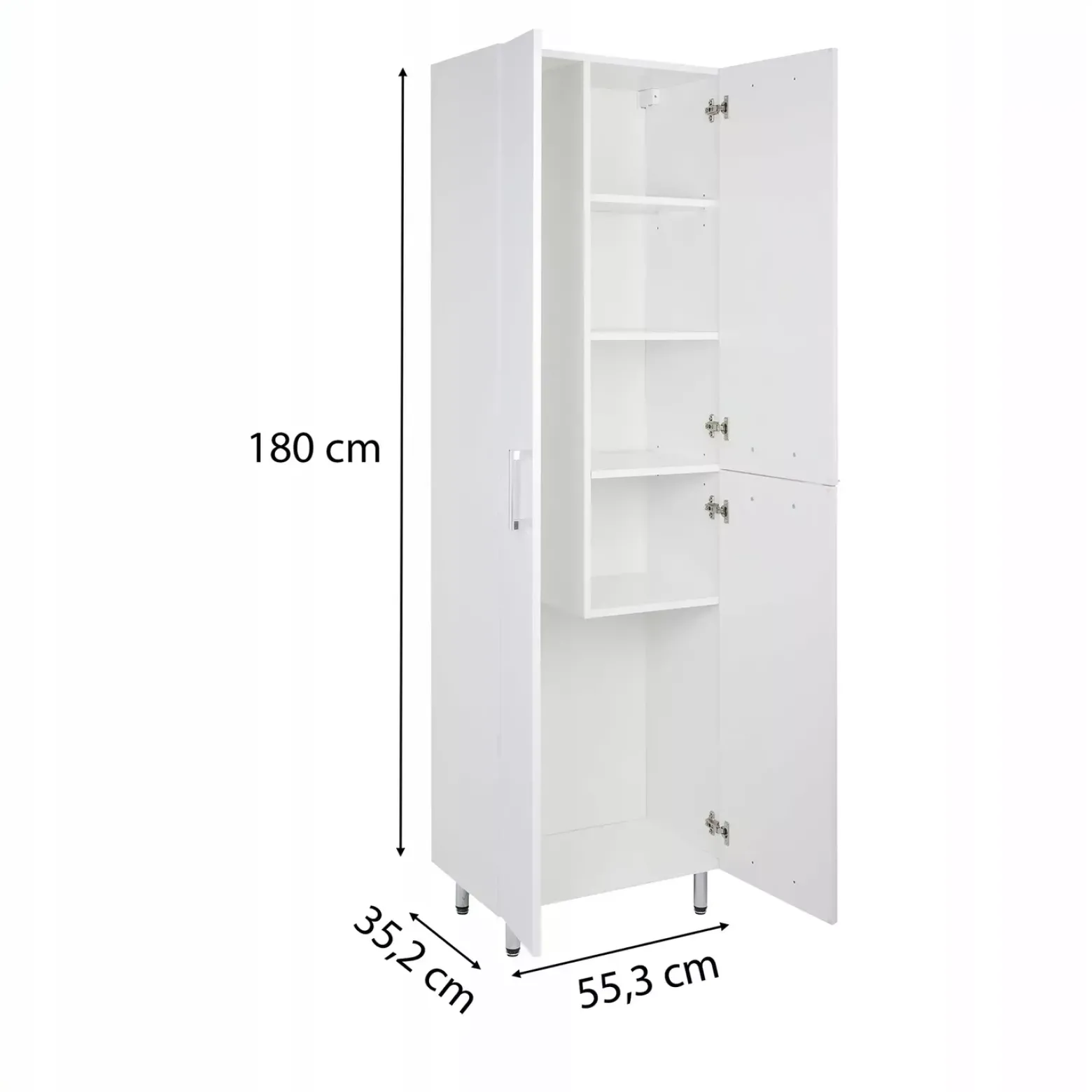 Biały Słupek Łazienkowy na mop 55x180 Front Połysk Szafka
