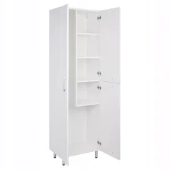 Biały Słupek Łazienkowy na mop 55x180 Front Połysk Szafka