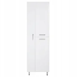 Biały Słupek Łazienkowy na mop 55x180 Front Połysk Szafka