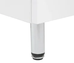 Biały Zestaw do Łazienki 55cm Szafka z Umywalką Słupek 50cm Komoda