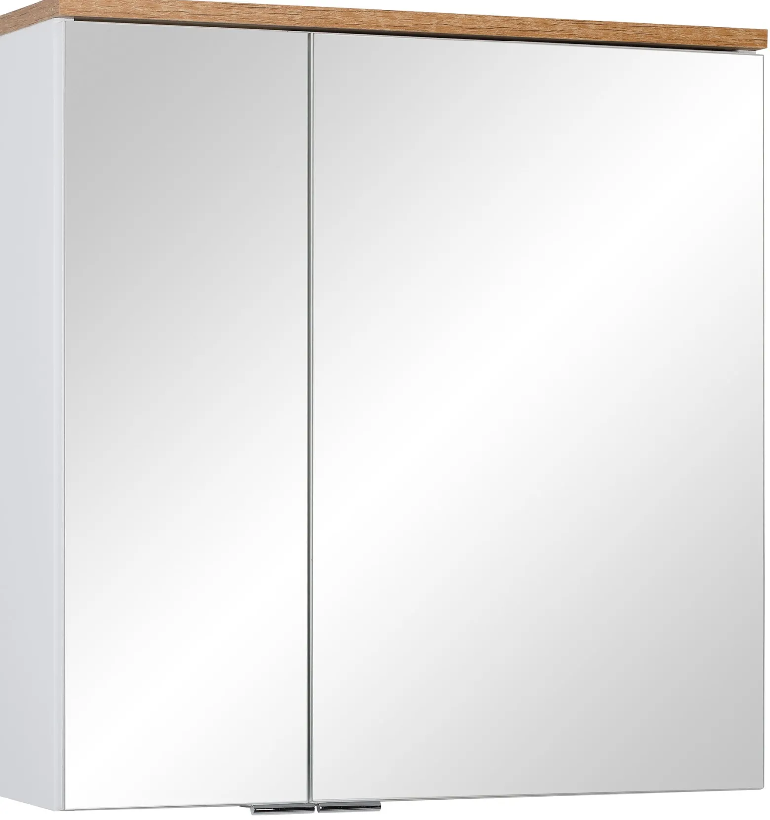 Biały Zestaw Mebli Łazienkowych 60cm Szafka z Umywalką Półsłupek Lustro