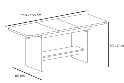 Biel Alpejska Ławostół 2 w 1 Rozkładany 116-156 cm