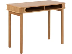 Biurko Ligna 100 cm z półką lamelowe, Oak lacquered