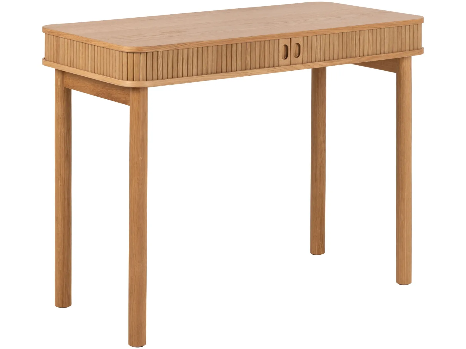 Biurko Ligna 100 cm z półką lamelowe, Oak lacquered