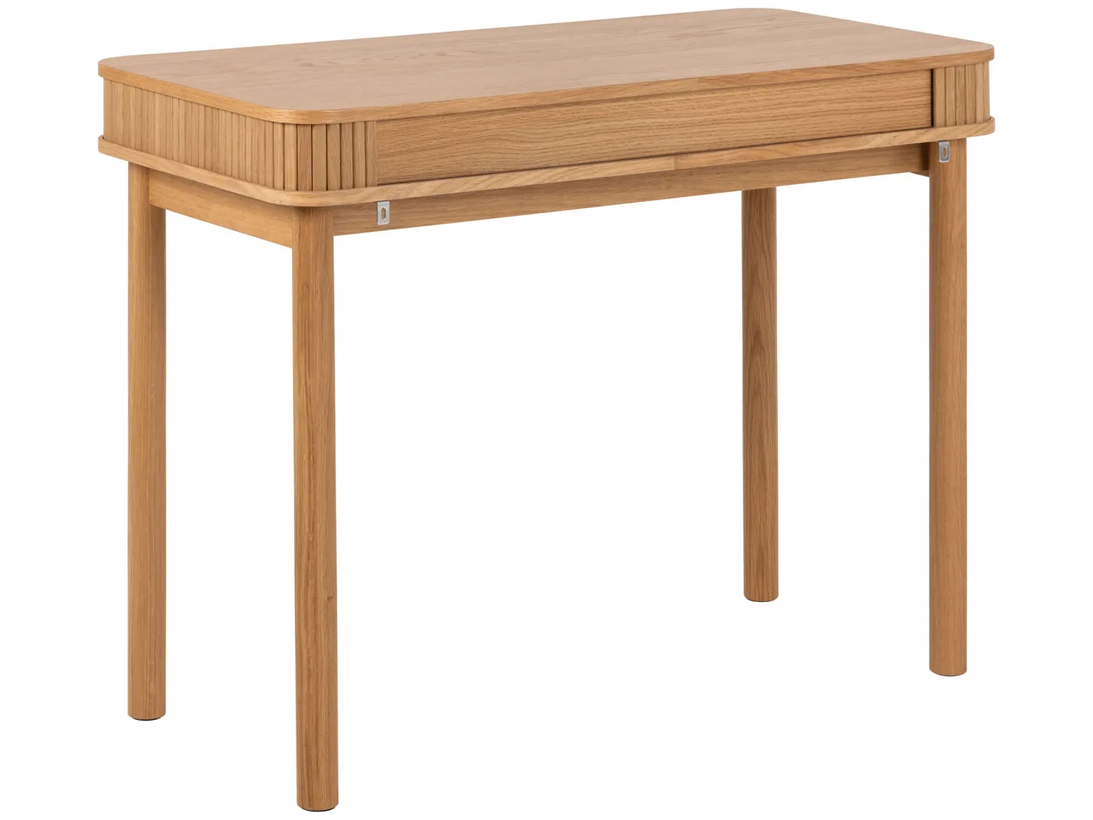 Biurko Ligna 100 cm z półką lamelowe, Oak lacquered