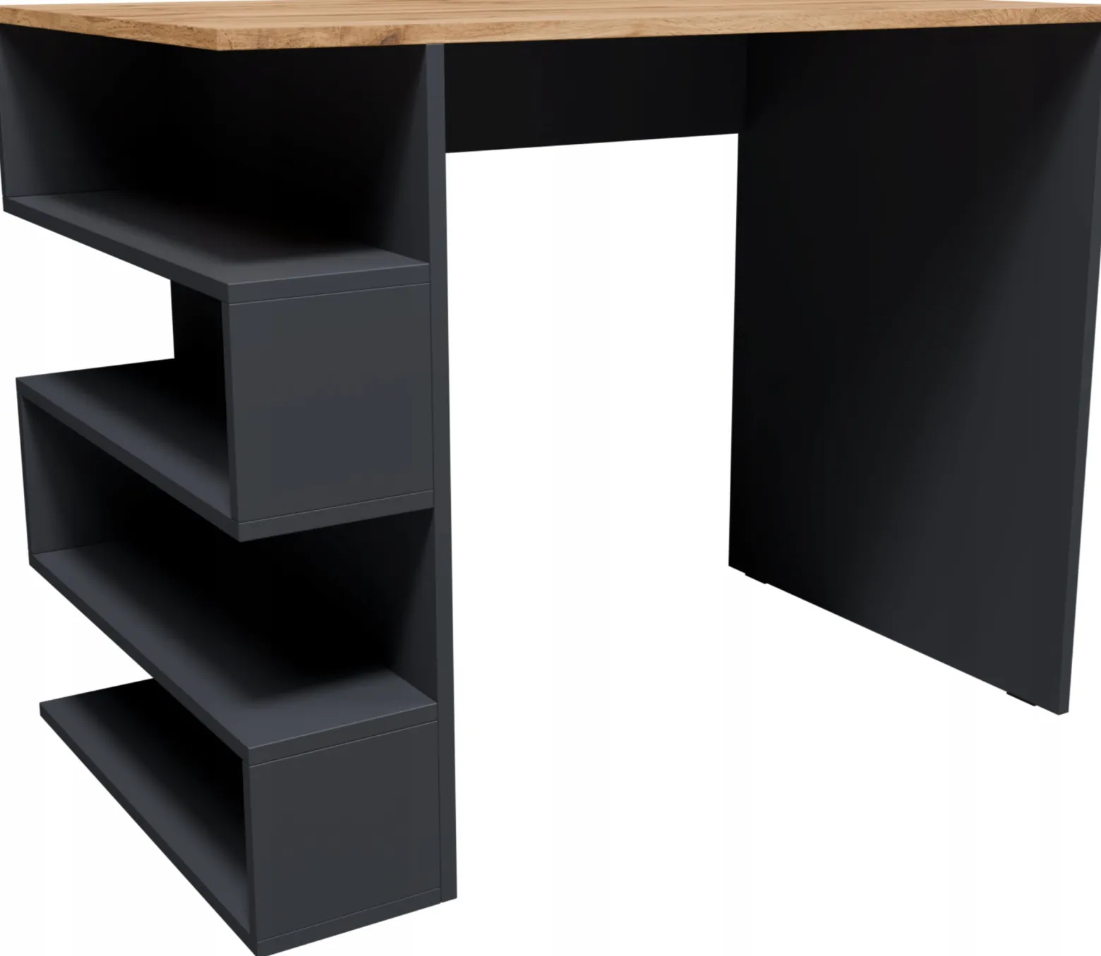 Biurko CR3-STERN T-12 90cm grafit-wotan z regałem półkami pokój młodzieżowy