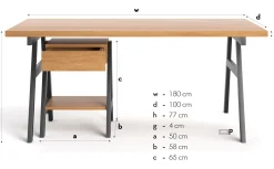 Biurko dębowe Arn
