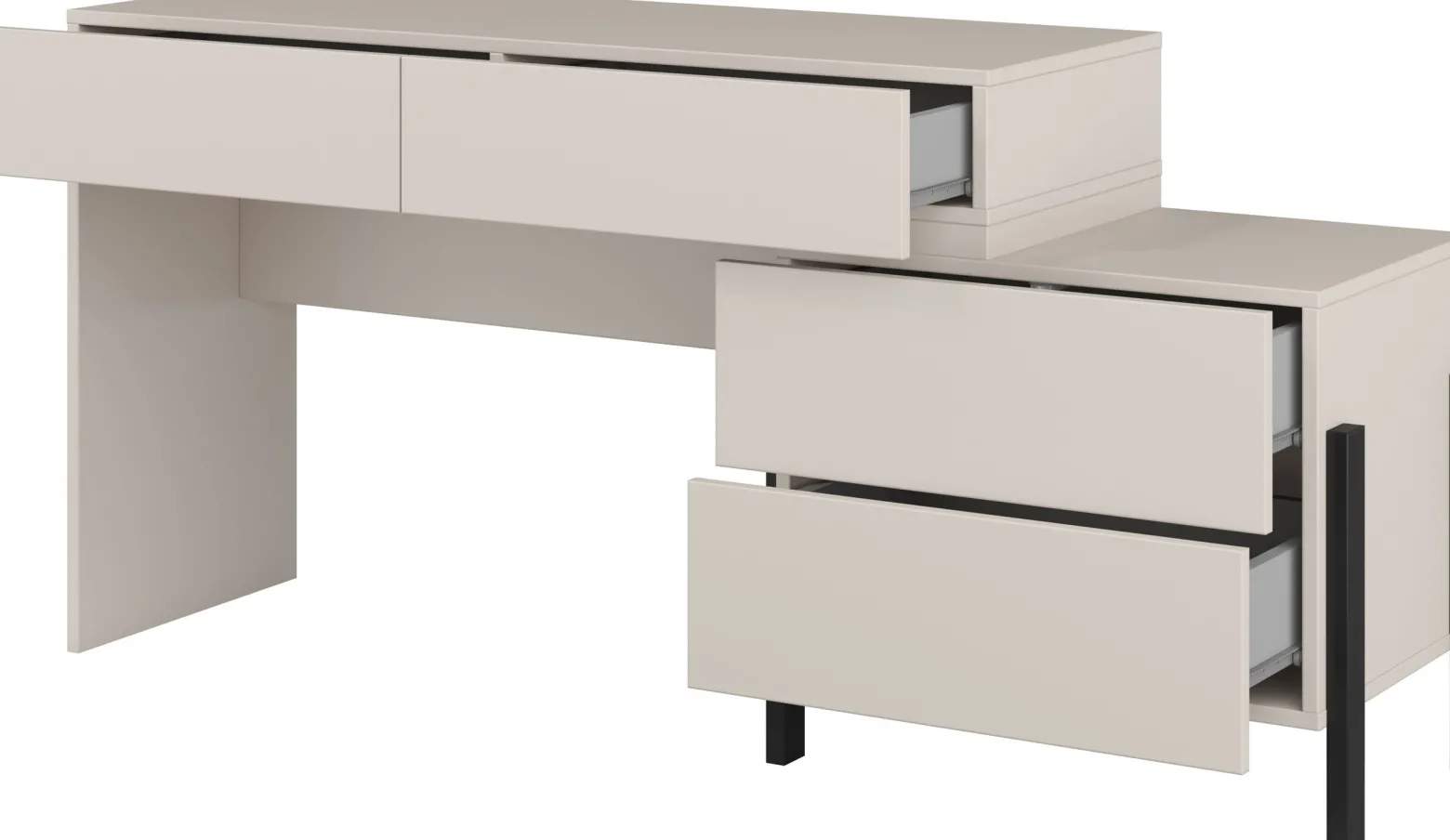Biurko do sypialni 143 cm z szufladami kaszmir JUKON