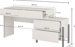 Biurko do sypialni 143 cm z szufladami kaszmir JUKON