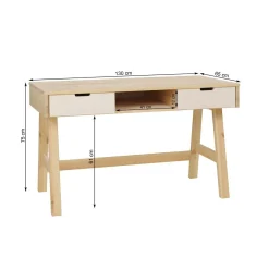 Biurko drewniane SCANDINAVIAN WOOD, kolor dębowy