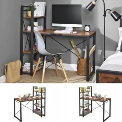 Biurko duże ciemny brąz z półkami vintage 120x60x120 VB6 Begryf