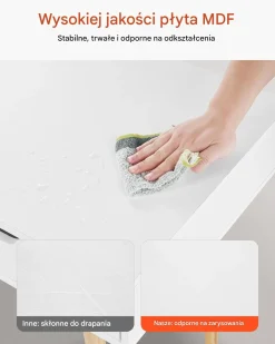 Biurko dziecięce z szufladą białe drewniane stolik do nauki do pokoju