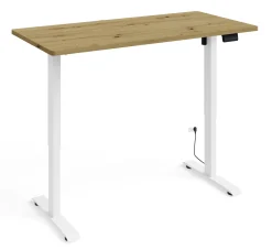 Biurko elektryczne BIMOTION 1S z regulacją 120x65x2,5 cm biały/dąb artisan
