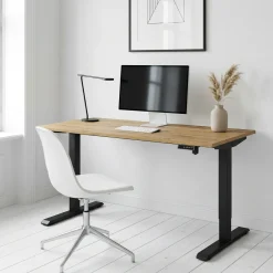 Biurko FLEXI 118cm regulowane podnoszone komputerowe - Dąb Artisan / Czarny