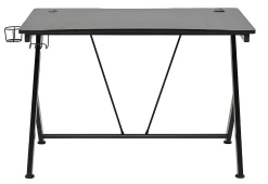 Biurko Gamingowe 115x74x76cm Mdf Stelaż Metalowy Czarny