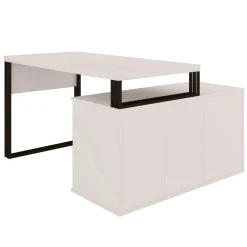 Biurko Klara N1 1D Kaszmir/Czarny 140X112 Cm