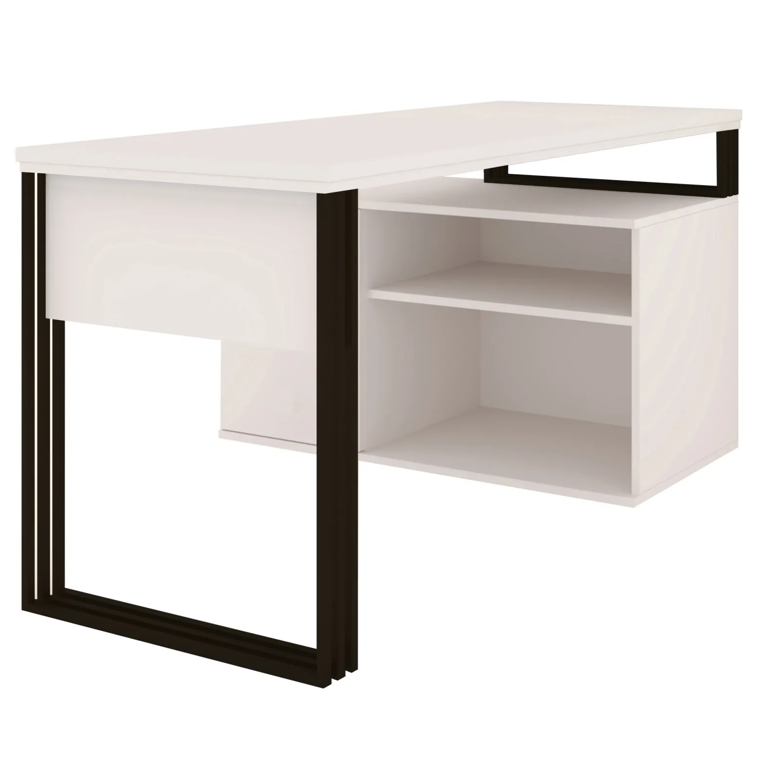 Biurko Klara N1 1D Kaszmir/Czarny 140X112 Cm