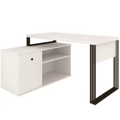 Biurko Klara N1 1D Kaszmir/Czarny 140X112 Cm