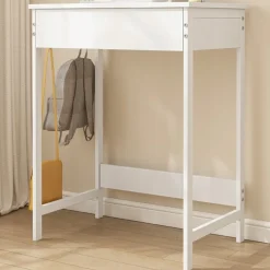 Biurko komputerowe białe dla dzieci stolik z szuflada nowoczesne loft 60cm