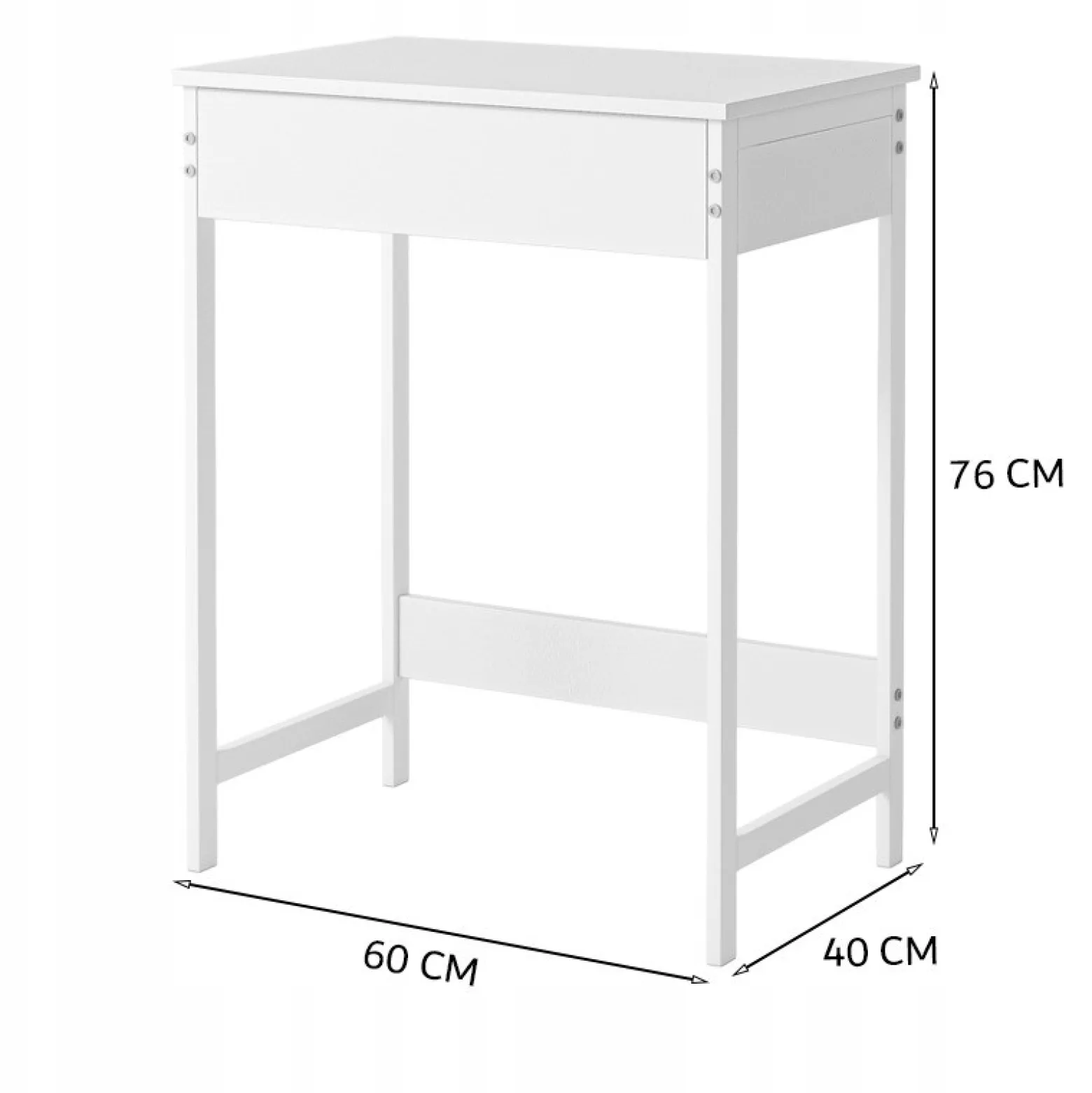Biurko komputerowe białe dla dzieci stolik z szuflada nowoczesne loft 60cm