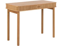 Biurko Ligna 100 cm z półką lamelowe, Oak lacquered