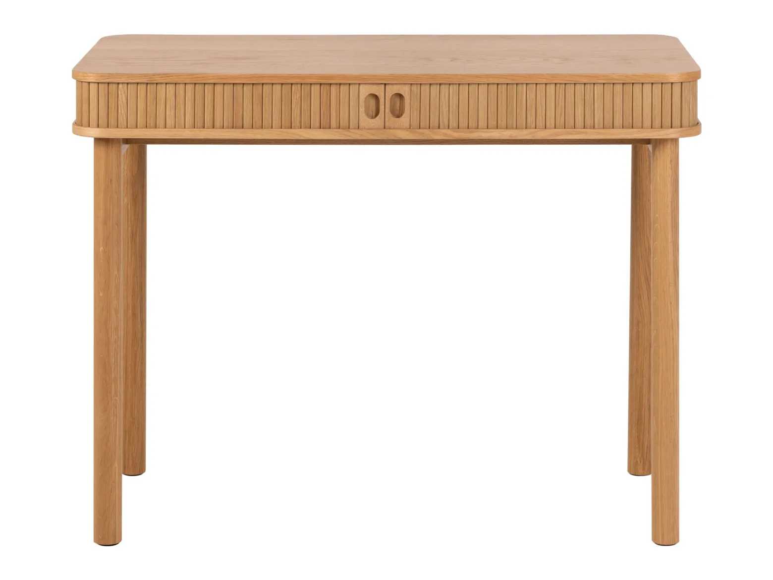 Biurko Ligna 100 cm z półką lamelowe, Oak lacquered