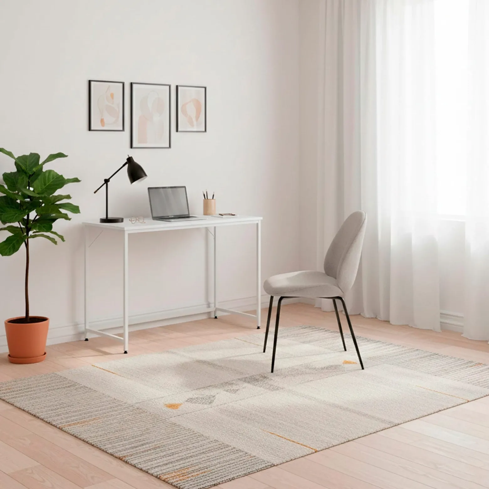 Biurko loft 100x50x76 cm industrialne, stolik komputerowy nowoczesny biały