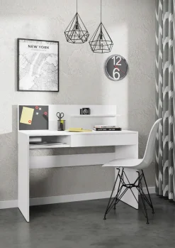 Biurko MAGNET białe 110cm tablica schowek szuflada