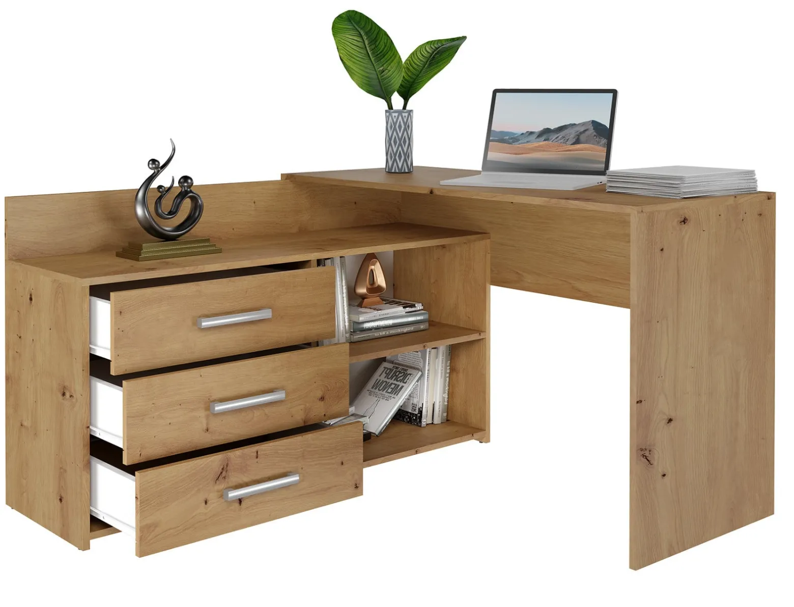 BIURKO NAROŻNE DANY DĄB ARTISAN