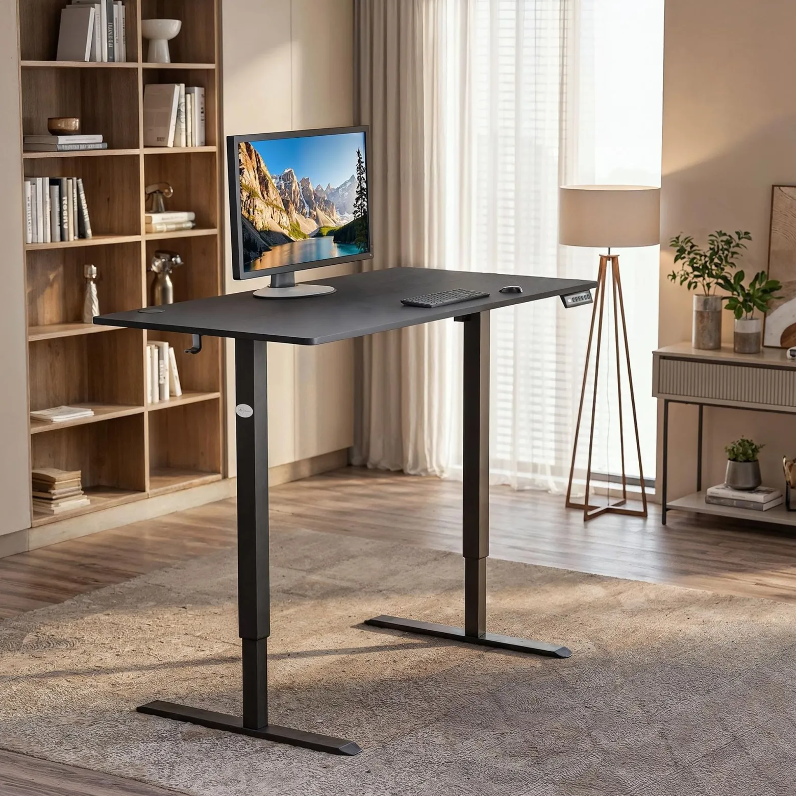 Biurko regulowane elektryczne gamingowe 120 x 60 cm Lerici - Czarne