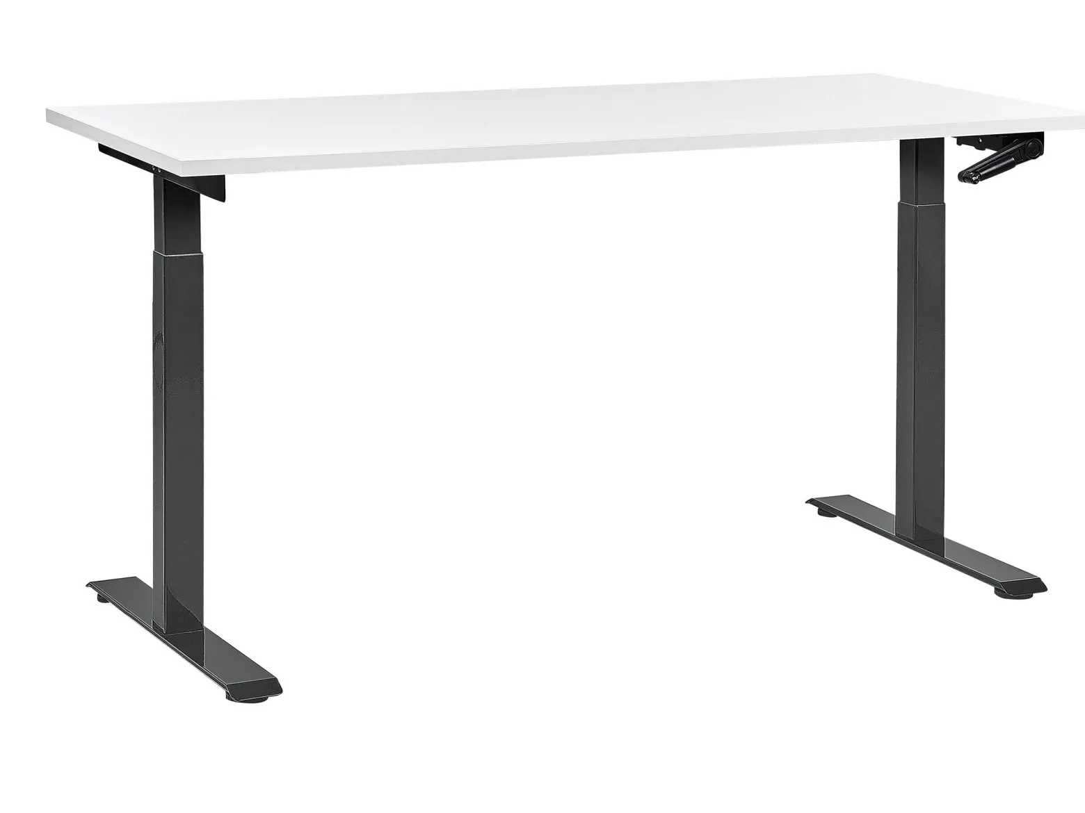 Biurko regulowane manualnie 160x72 cm biało-czarne