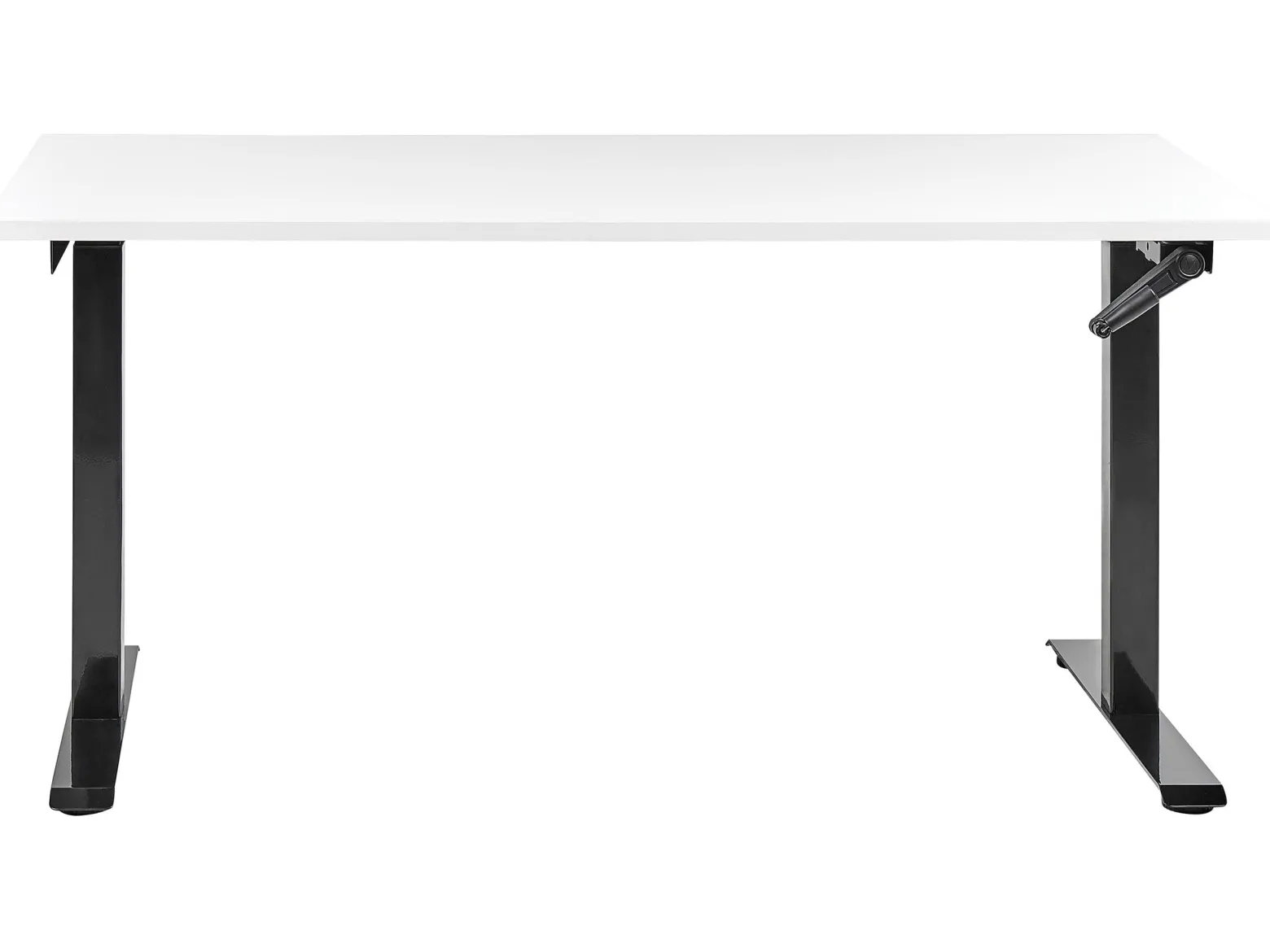 Biurko regulowane manualnie 160x72 cm biało-czarne