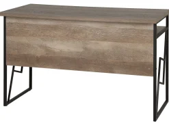 Biurko 120x60 ciemne drewno industrialne