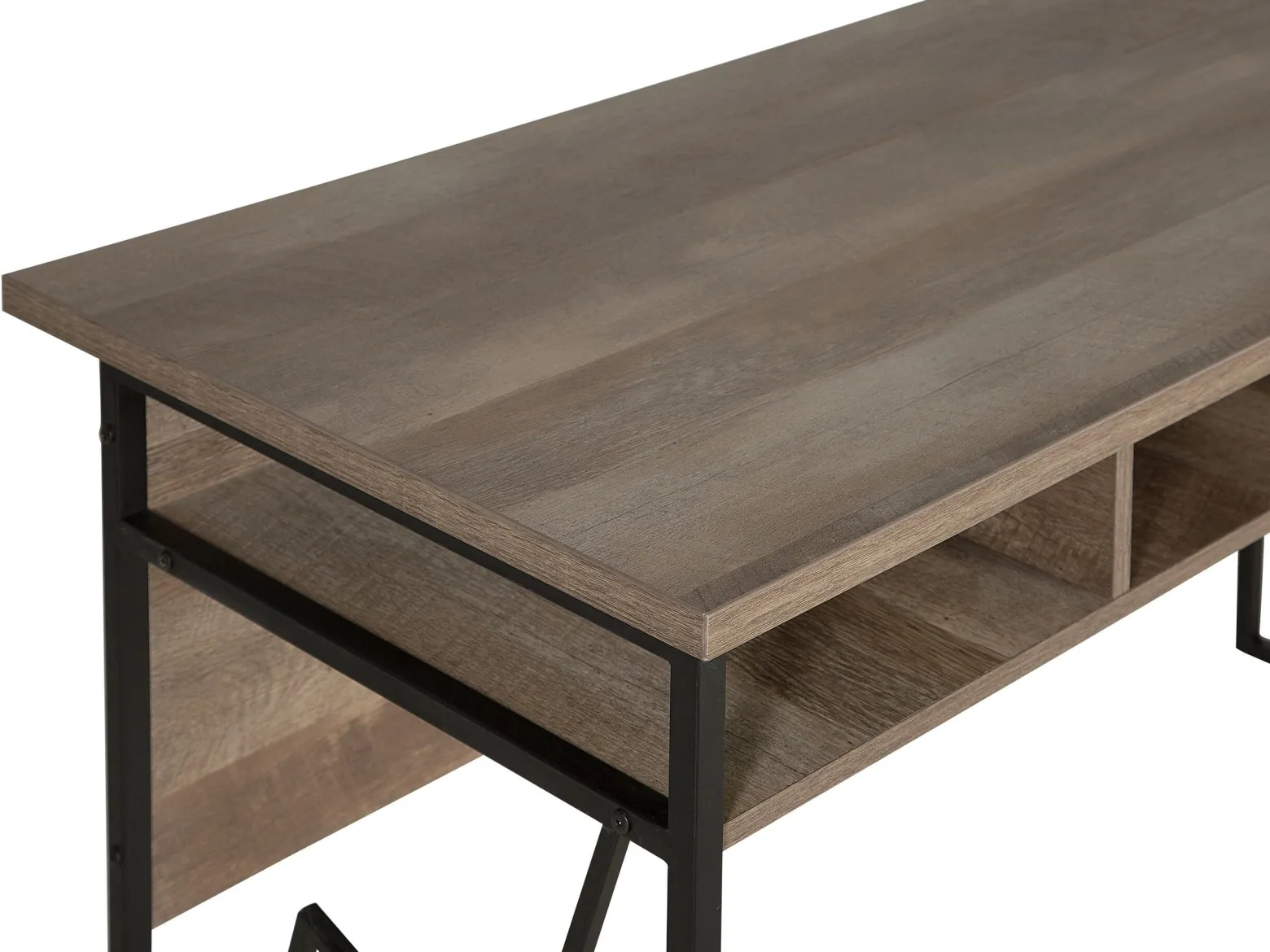 Biurko 120x60 ciemne drewno industrialne