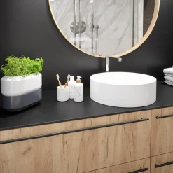 Blat łazienkowy HPL do szafki 40cm 41×49cm Black Mat (0190AF)