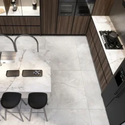 Blat łazienkowy HPL z otworami do szafki 80cm 80,5×46cm Breccia K594SU